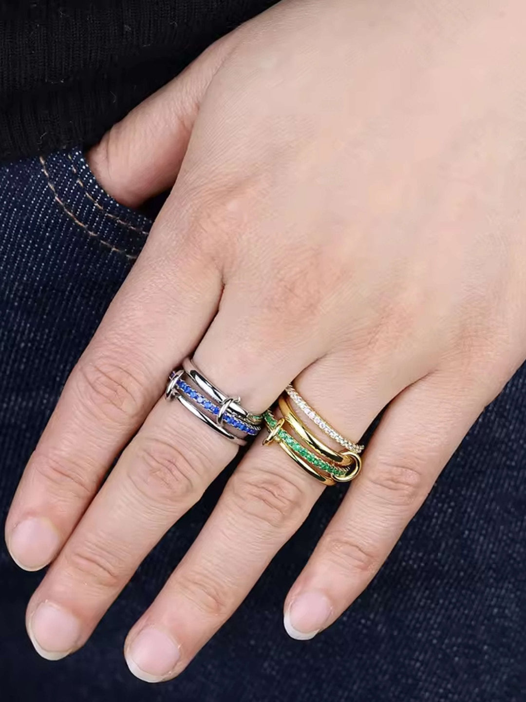 Dana Smaragd Rhinestone Stapelring