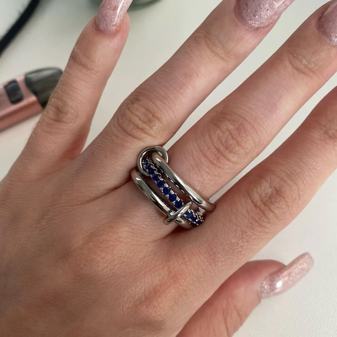 Livia Blauer Edelstein Stapelring