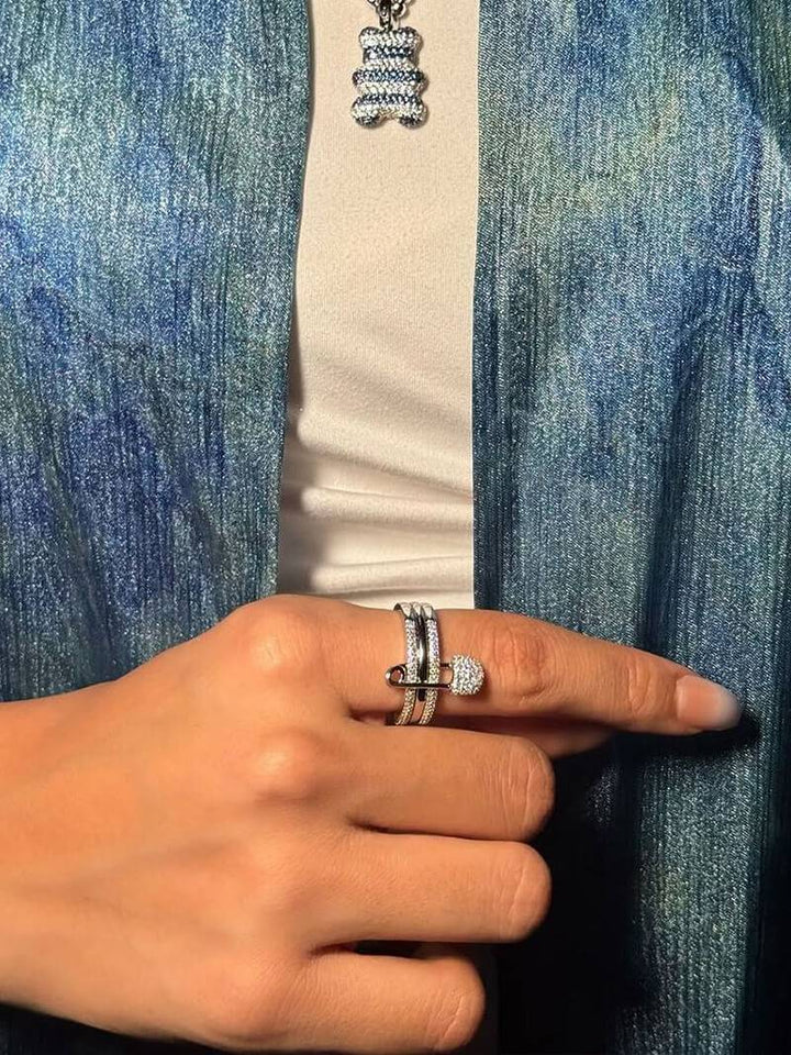 Monica Pinned Sparkle Band Ring