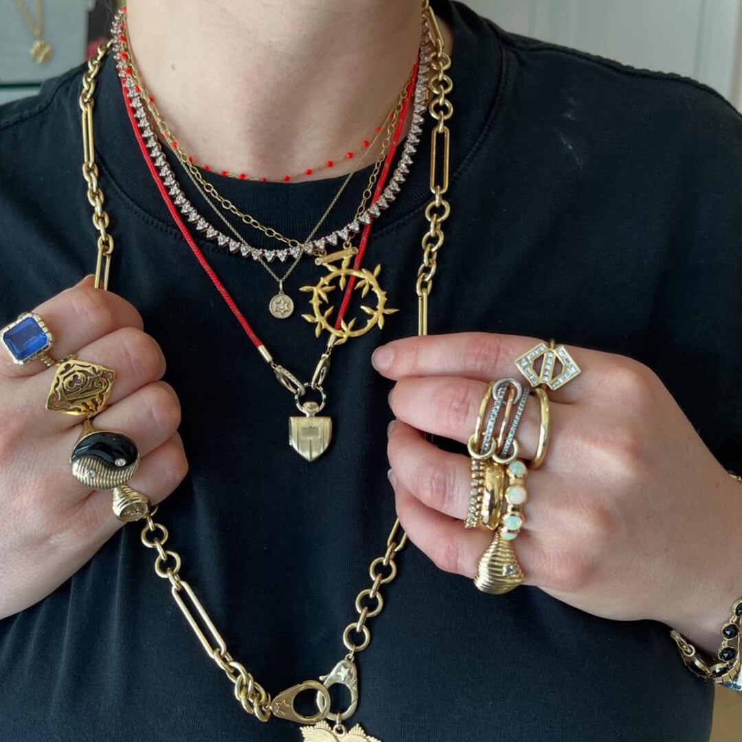 Ophelie Luxe Edelstein Fünf-Stapel Ring