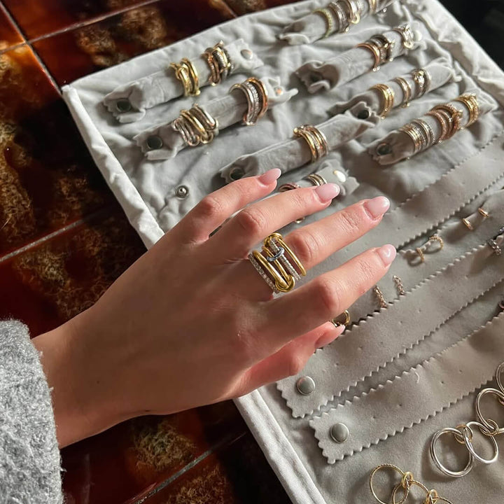 Ophelie Luxe Edelstein Fünf-Stapel Ring