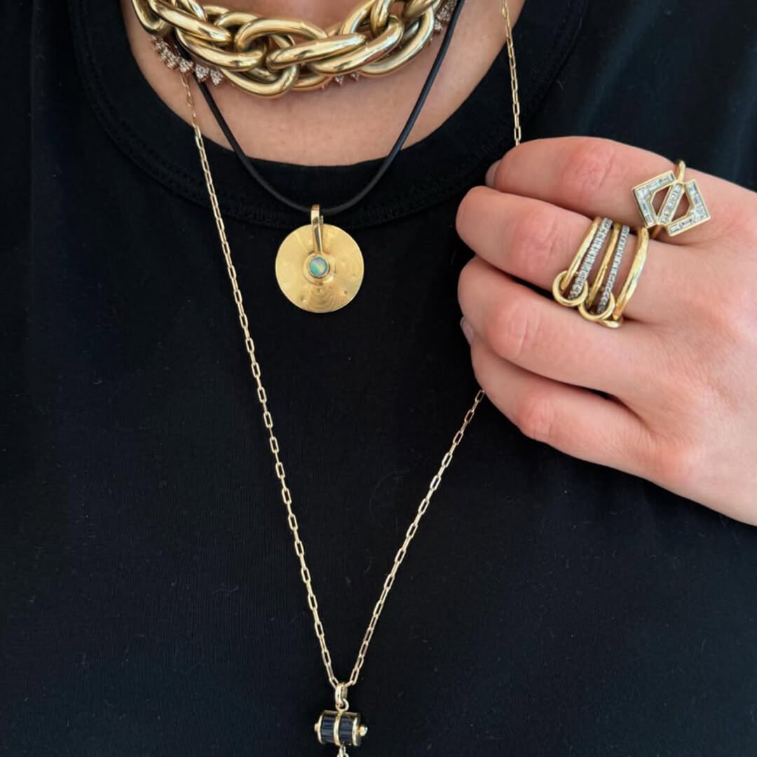 Ophelie Luxe Edelstein Fünf-Stapel Ring