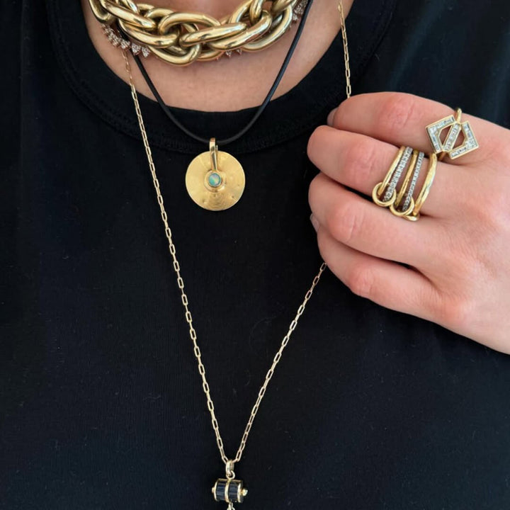 Ophelie Luxe Edelstein Fünf-Stapel Ring