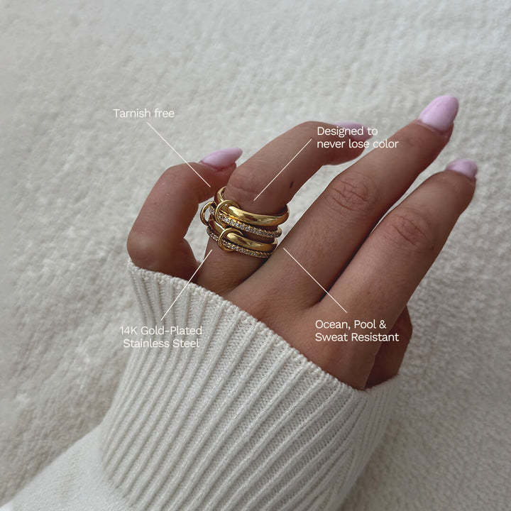 Paloma Funkelnder Strass Stapelring