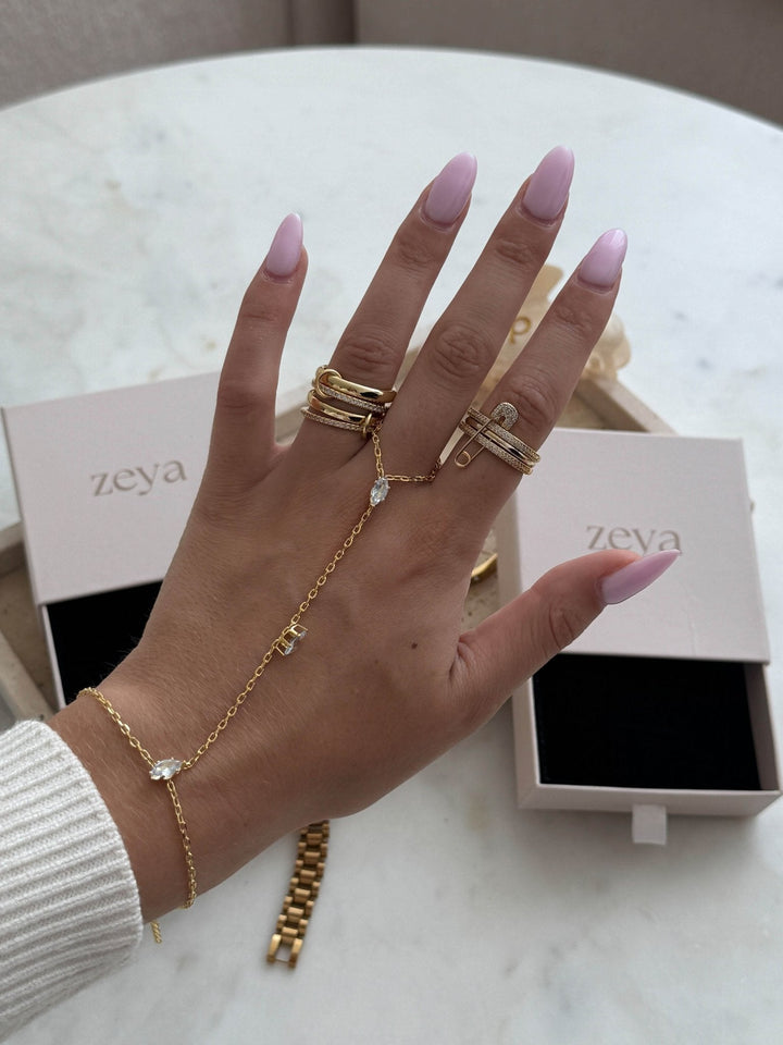 Paloma Funkelnder Strass Stapelring