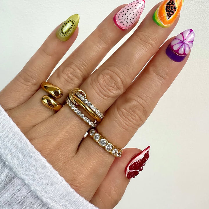 Pamela Funkelnder Strass Drei Gestapelte Ringe